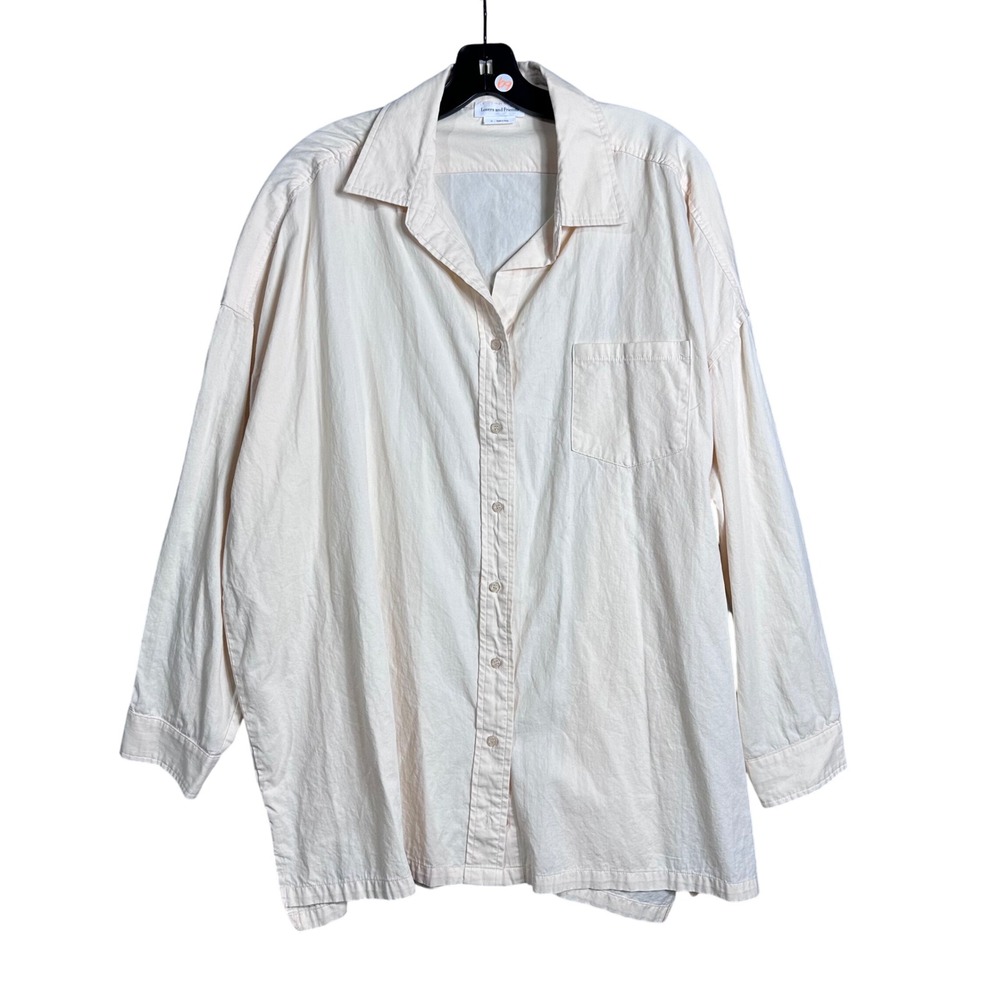 LOVERS AND FRIENDS Cream Oversized Boyfriend Button up Shirt Long Sleeve Top XL